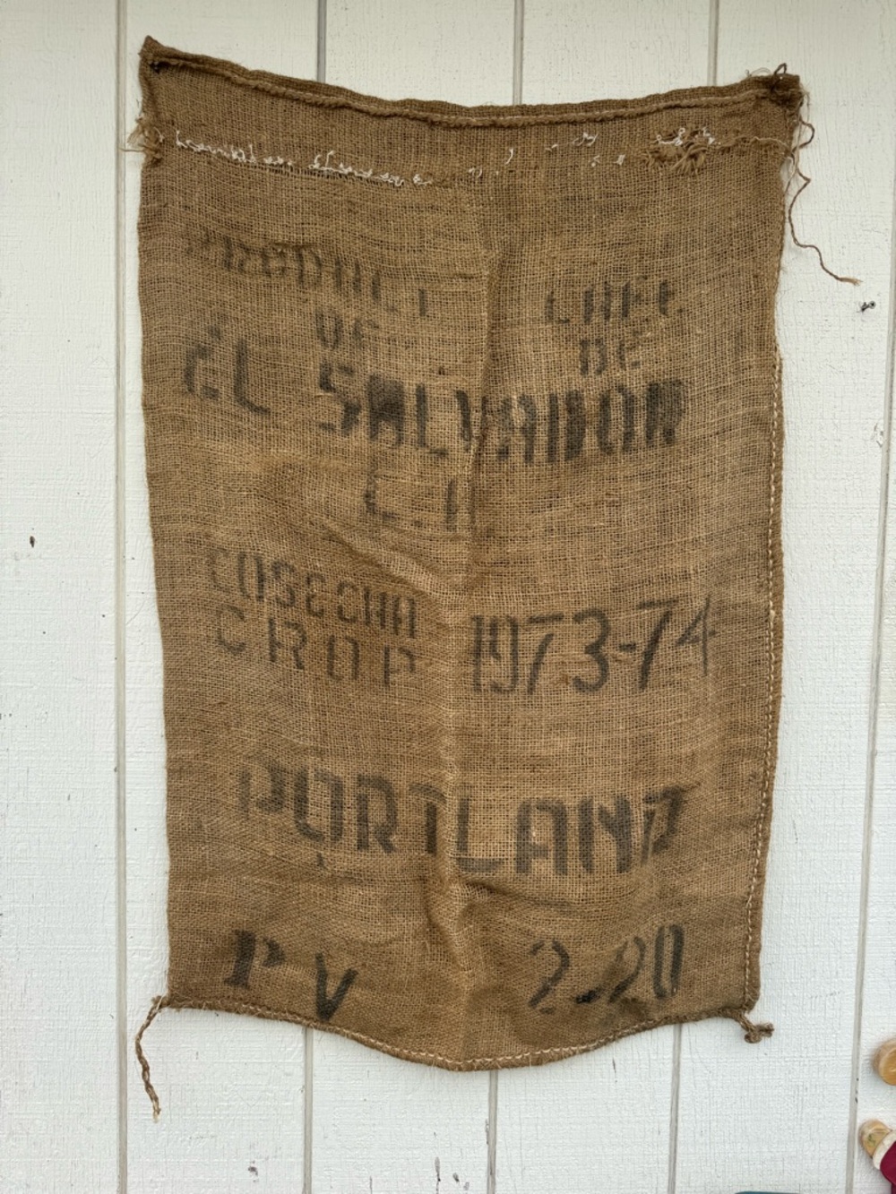 Large El Salvador Coffee Burlap Sack - 24”x3’3”